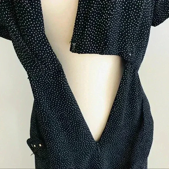 Vintage Liz Claiborne Polka Dot Midi Dress Retro - Picture 7 of 9